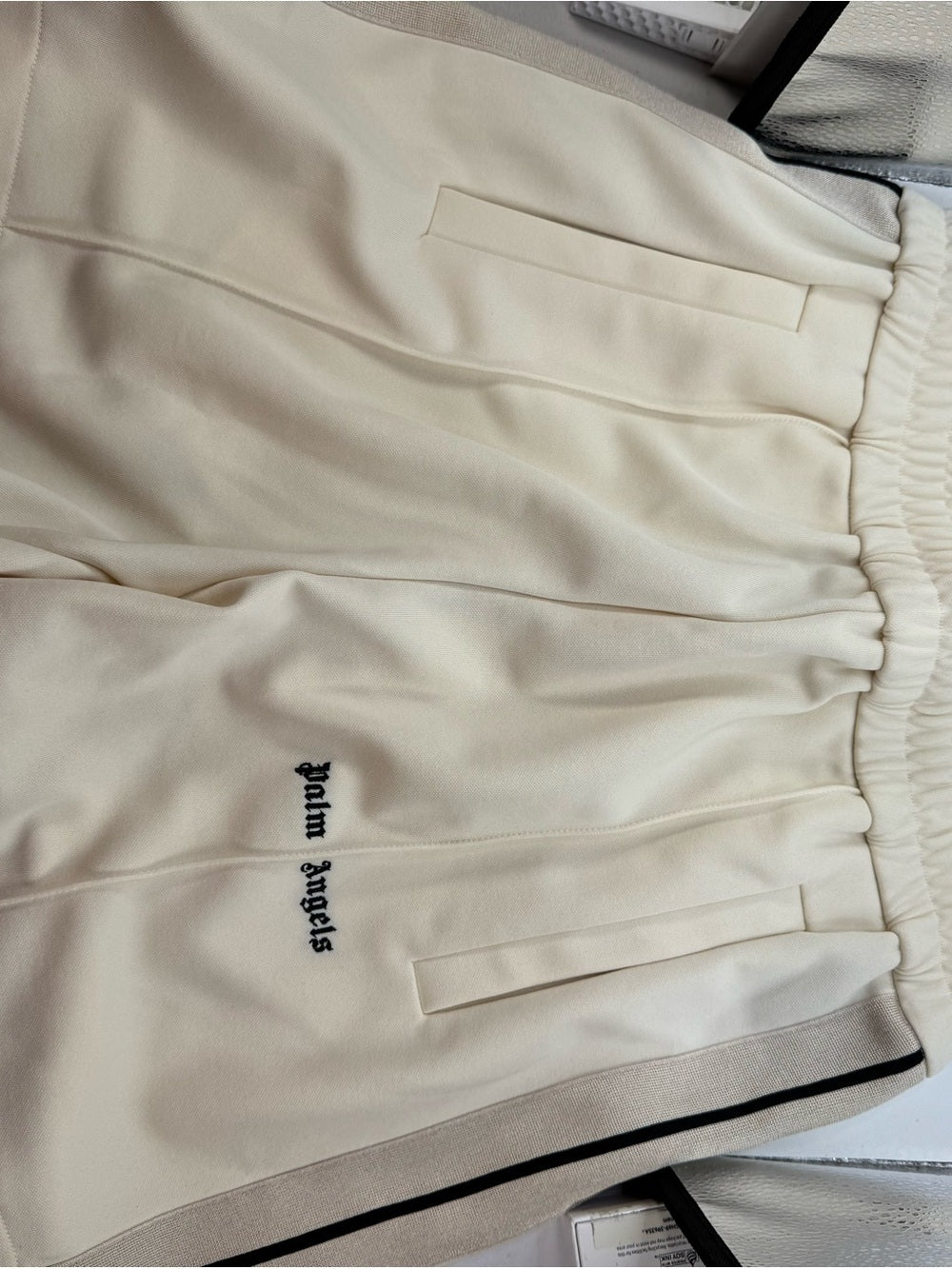 Palm Angels Pale Yellow Track Shorts with Logo Label - New With Tags