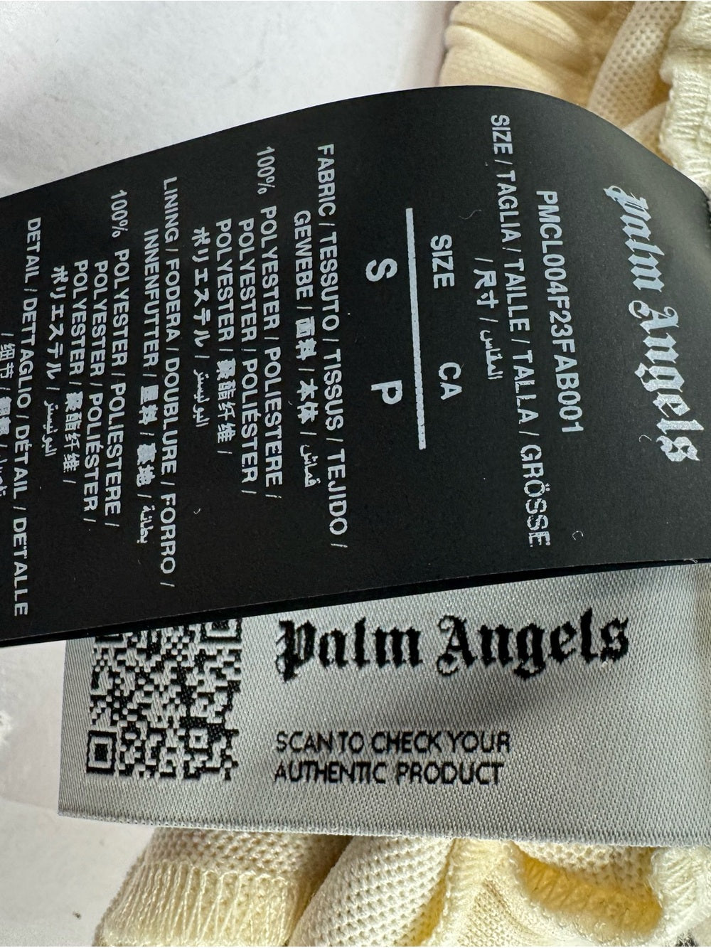 Palm Angels Pale Yellow Track Shorts with Logo Label - New With Tags
