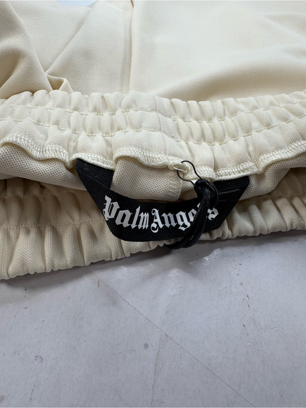 Palm Angels Pale Yellow Track Shorts with Logo Label - New With Tags