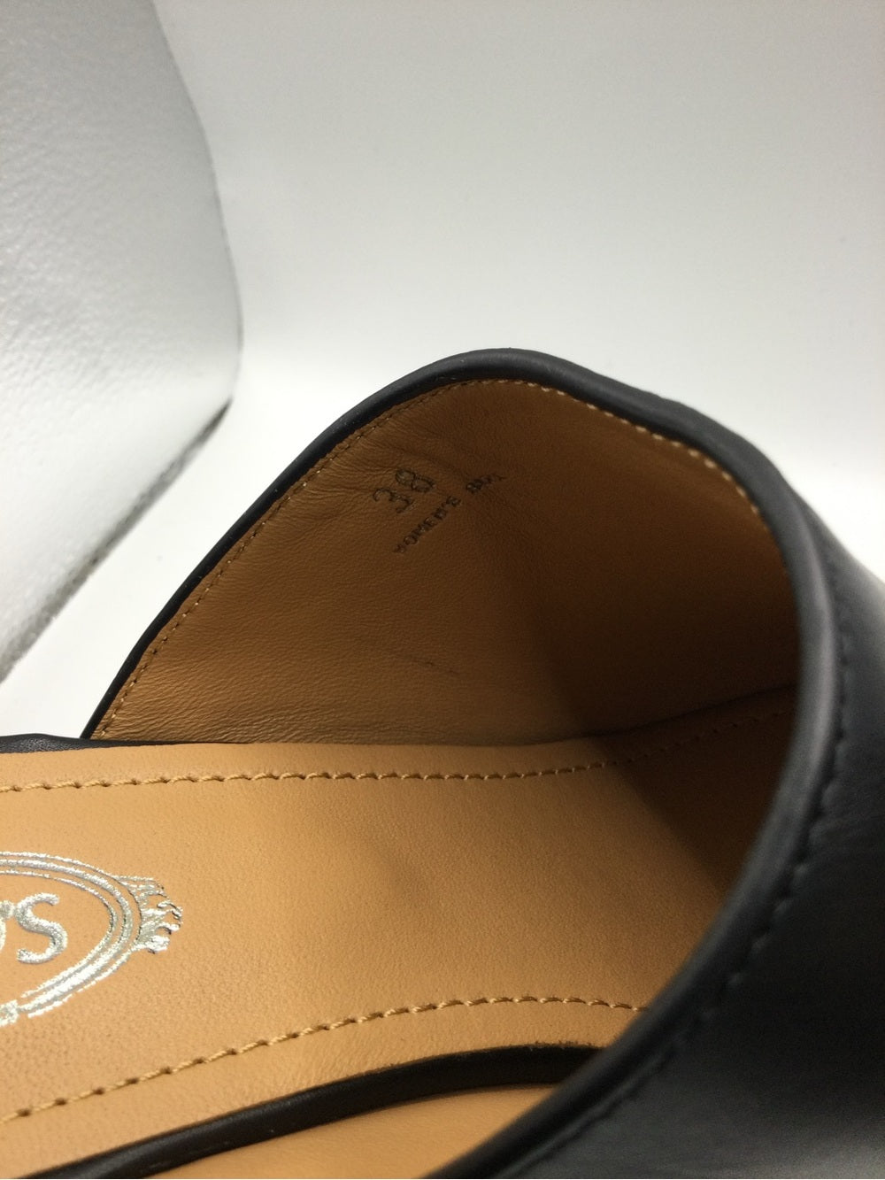 Tod's Black Leather Square-Toe Slide Mules EU 39 NWT