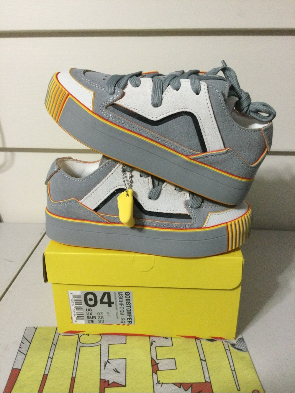 MSCHF Gobstomper Gray Yellow - Kids Size 4