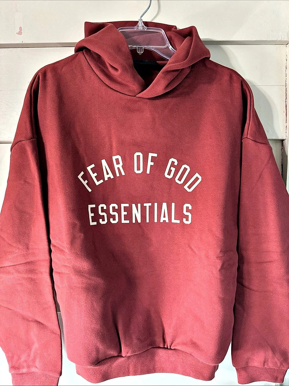 Fear of God Essentials Hoodie Crimson XS - New With Tags (192HO246256F)