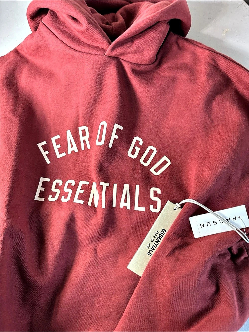 Fear of God Essentials Hoodie Crimson XS - New With Tags (192HO246256F)