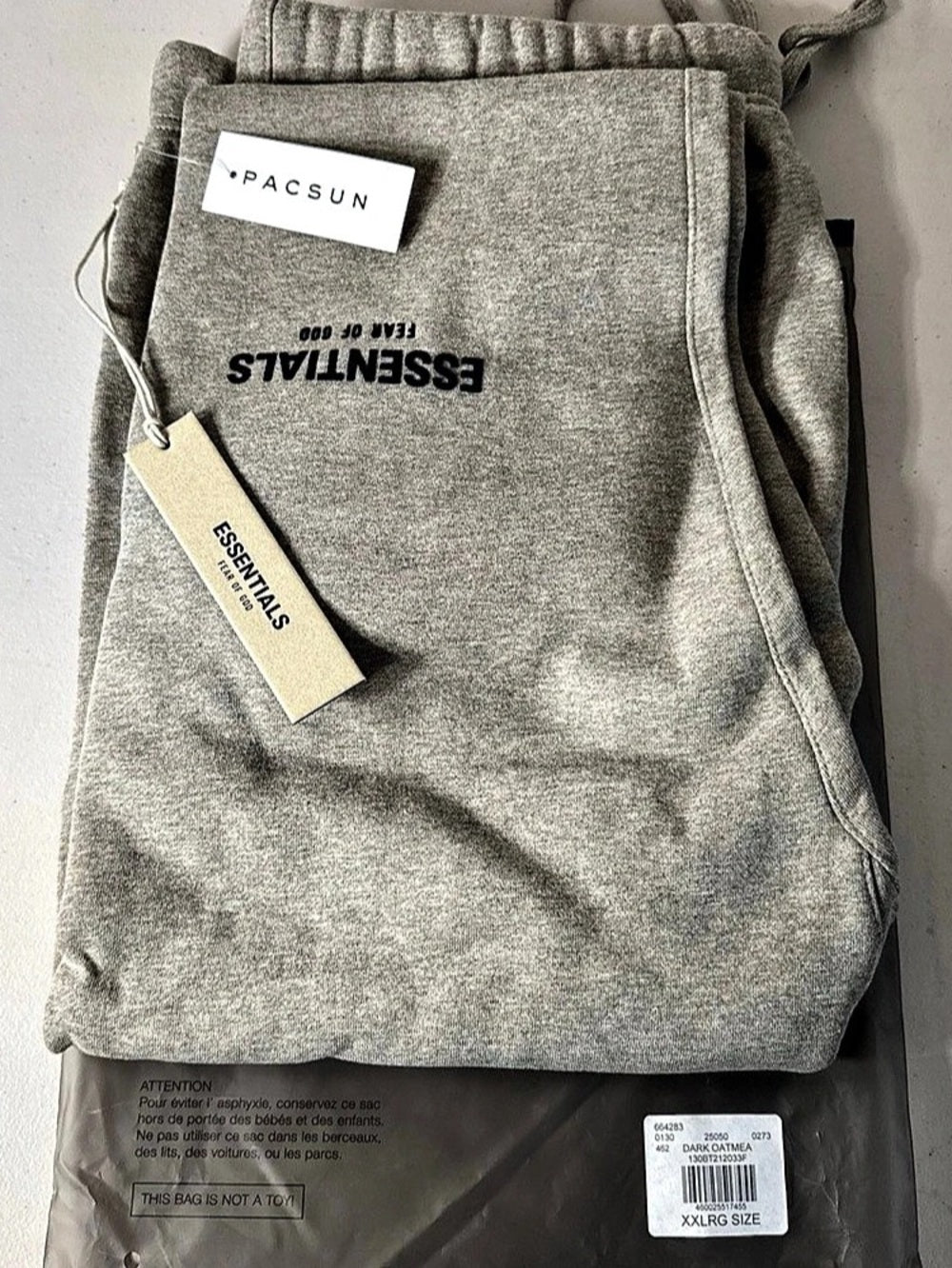 Fear of God Essentials Relaxed Sweatpants Dark Oatmeal XXL - New With Tags (130BT212033F)