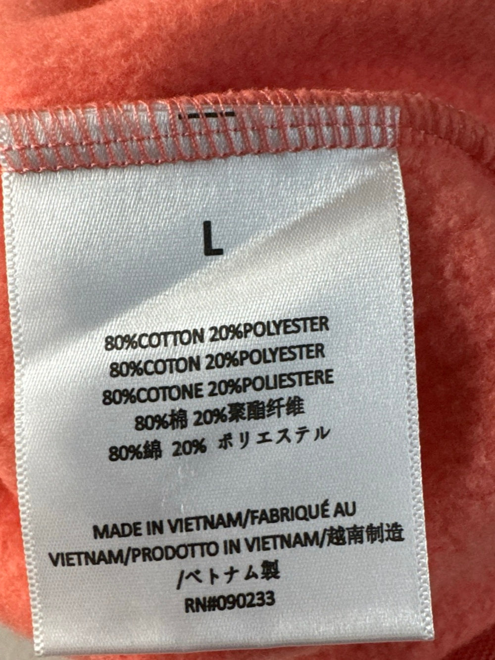 Fear of God Essentials Pullover Hoodie Coral L - New With Tags (192SU222052F)