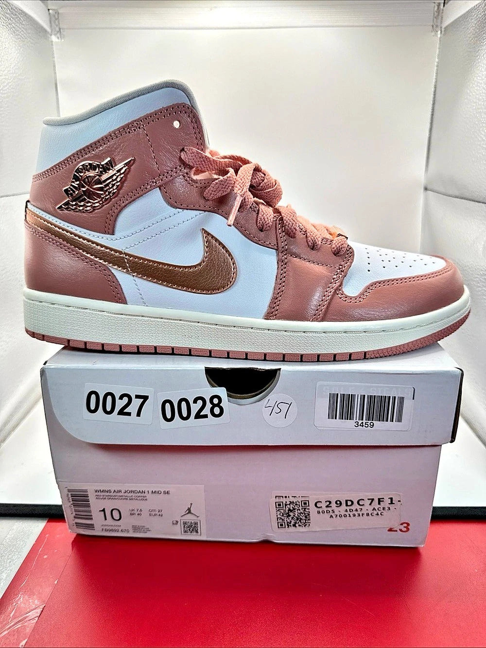 Air Jordan 1 Mid Pink & Blue US 10 NWT