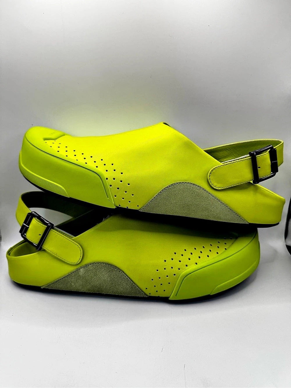 Marni Lime Green Rubber Sabot Clog EU 45 / US 12