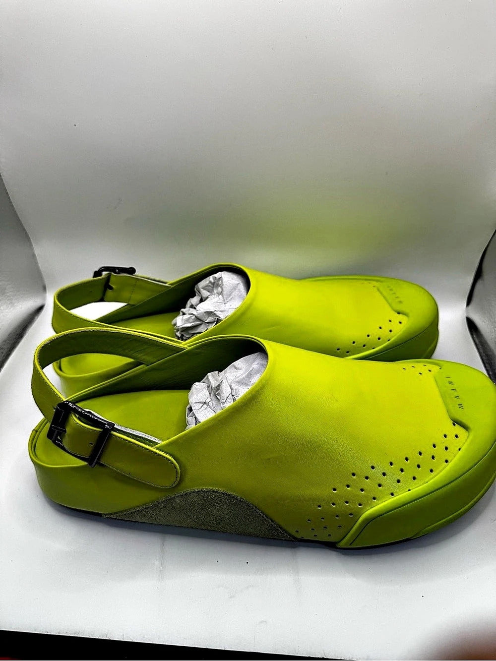 Marni Lime Green Rubber Sabot Clog EU 45 / US 12