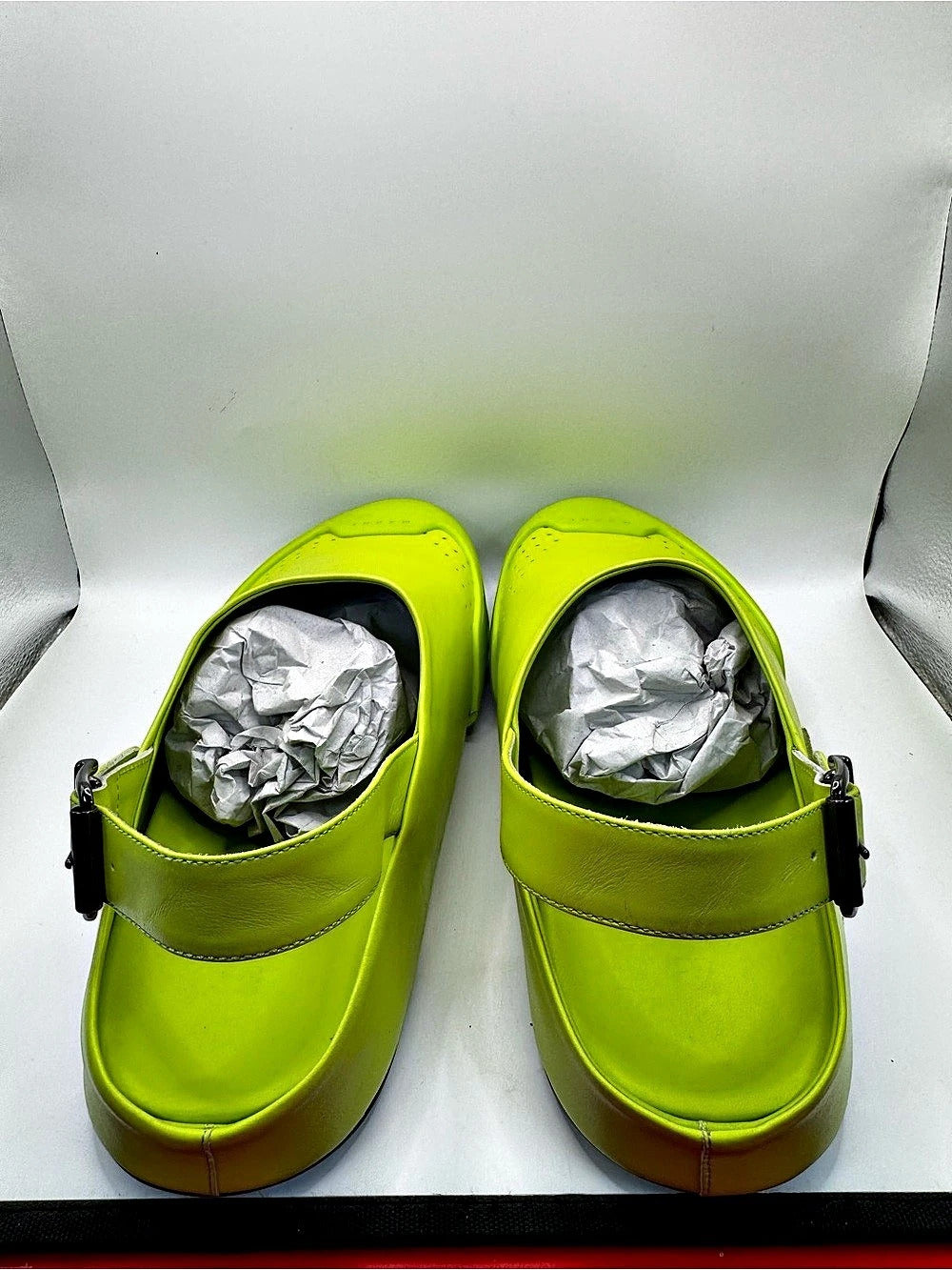 Marni Lime Green Rubber Sabot Clog EU 45 / US 12