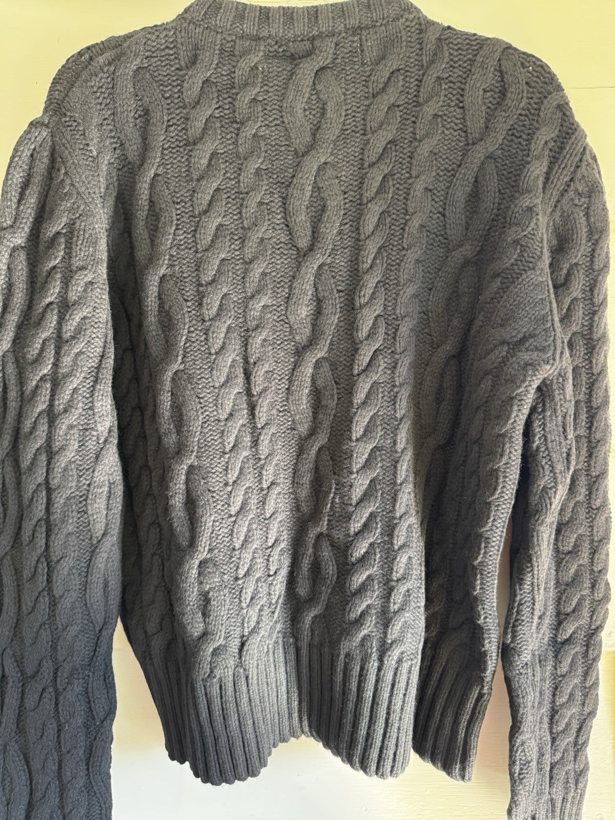 Telfar Cable Knit Thumbhole Sweater Black Logo M/L NWT