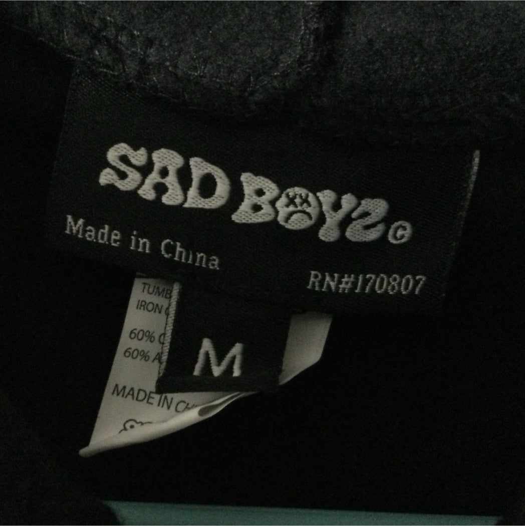 Sad Boyz Black Graphic Pullover Hoodie Unisex M