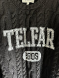 Telfar Cable Knit Thumbhole Sweater Black Logo M/L NWT