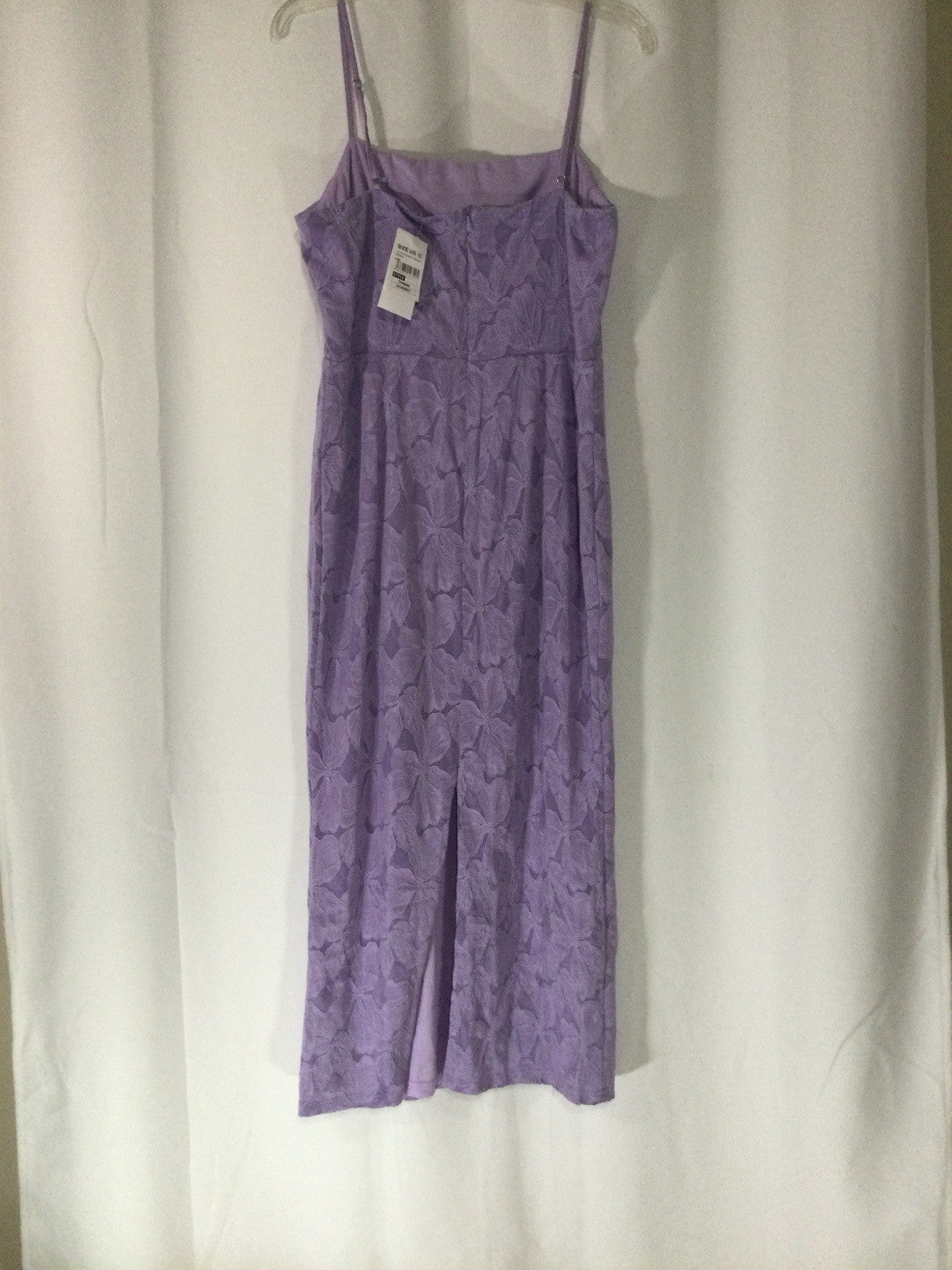Boohoo Lilac Floral Lace Bodycon Midi Dress US 12 NWT