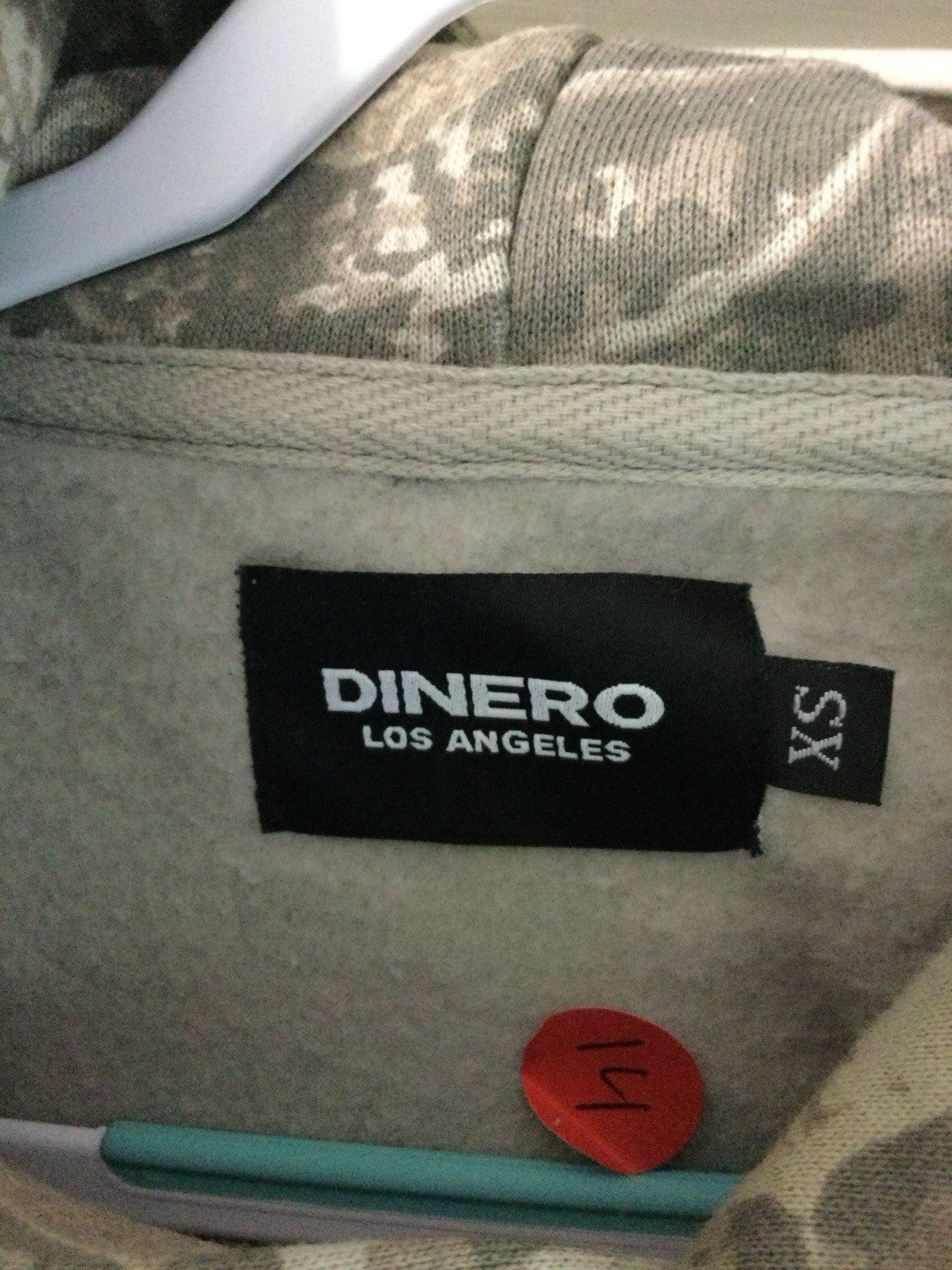 Dinero Los Angeles Camouflage Pullover Hoodie Mens XS