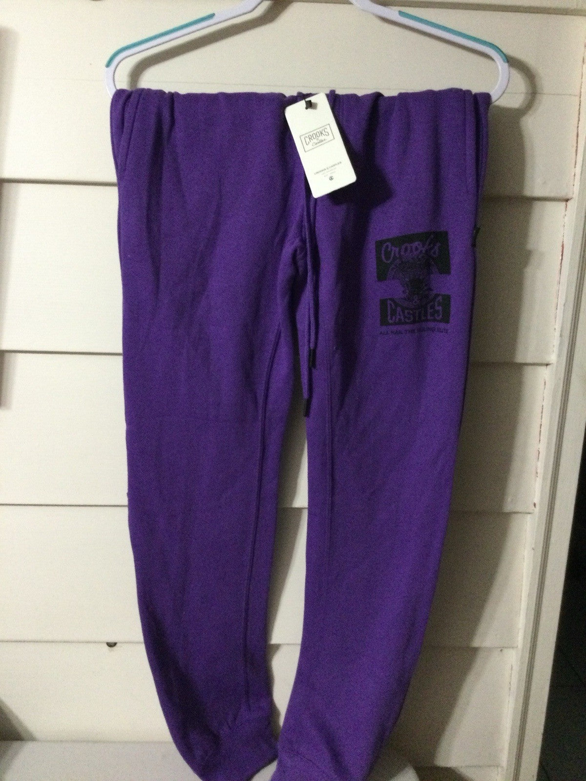 Crooks & Castles Purple Fleece Jogger Sweatpants Mens S NWT