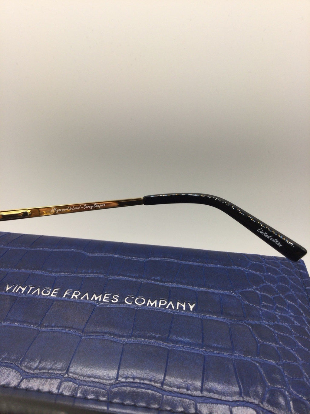 Vintage Frames Company Round Sunglasses Gold Metal Gray Gradient