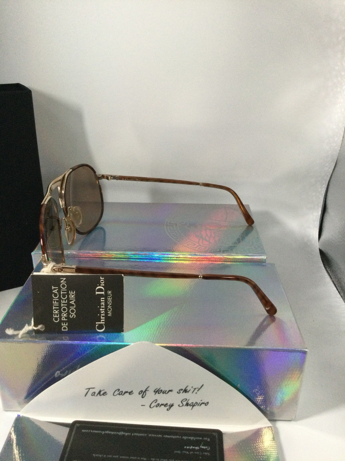 Christian Dior Pilot Sunglasses Brown Metal Brown Lenses 2504