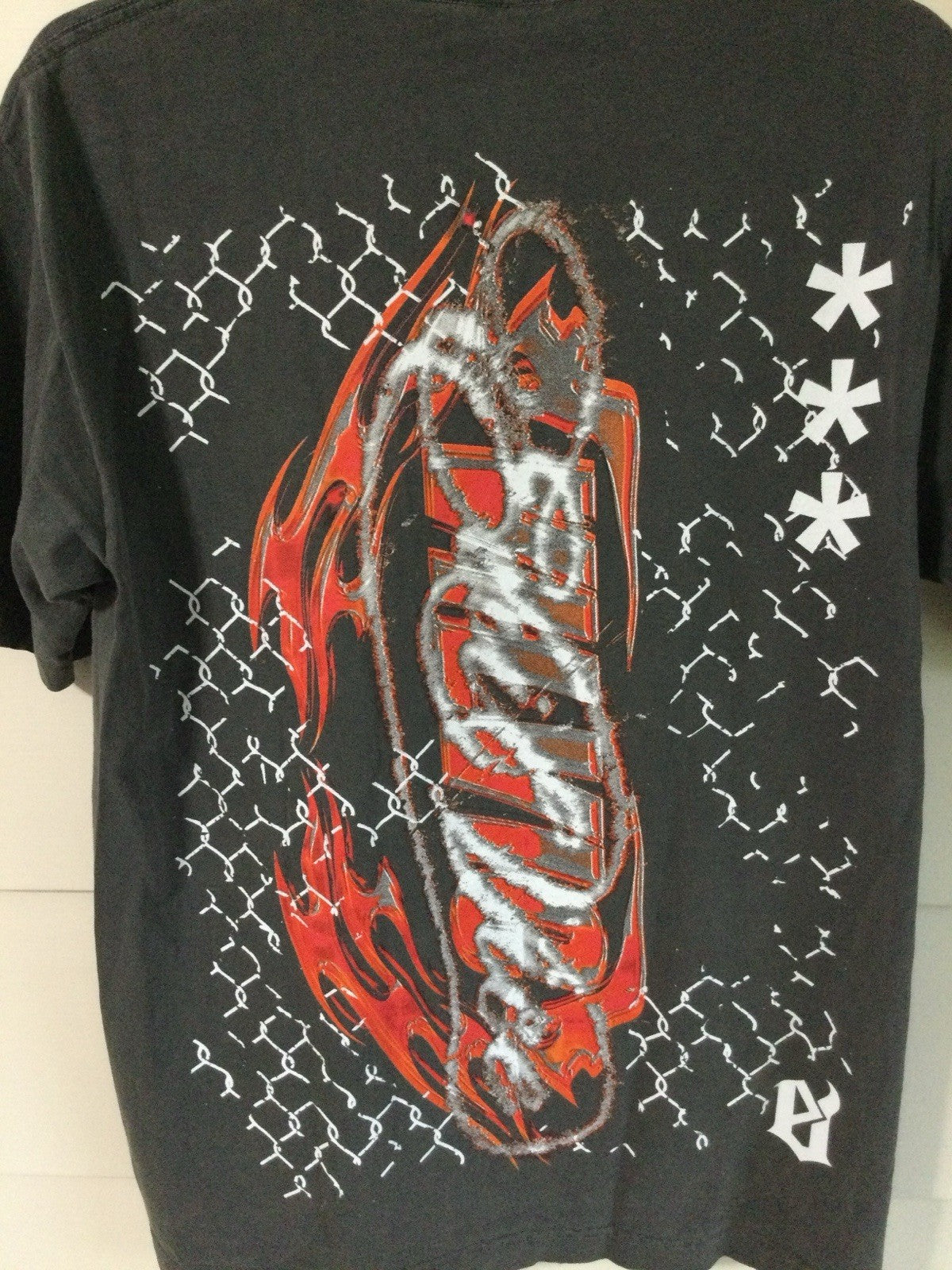 Ecko Black Double-Sided Skull Graphic V-Neck Tee Mens M NWT