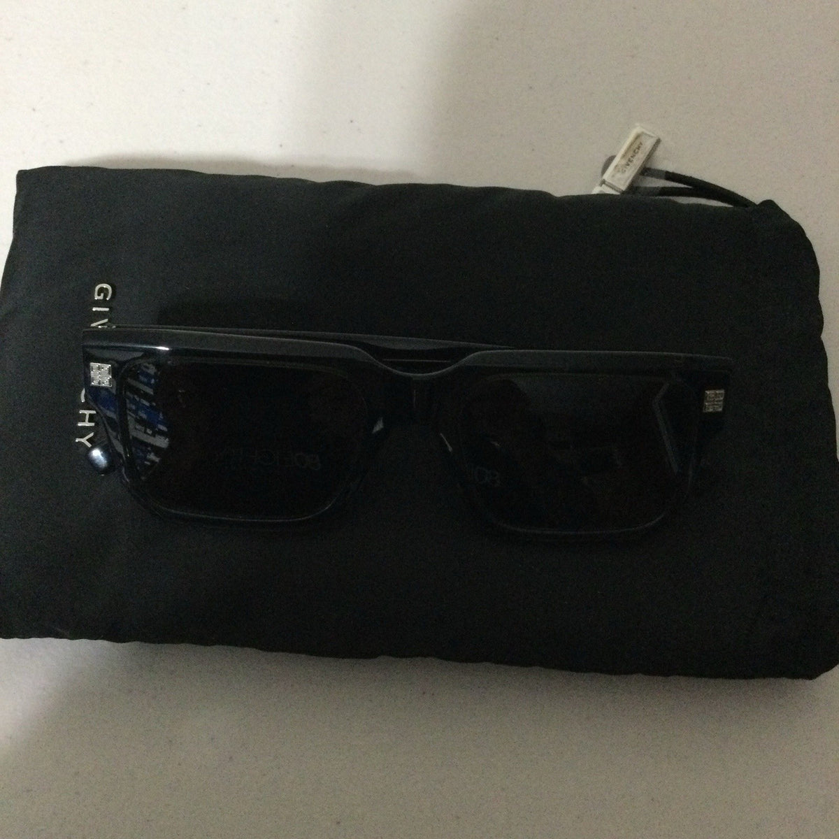 Givenchy GV4003U Dark Green Square Sunglasses Smoke Lenses