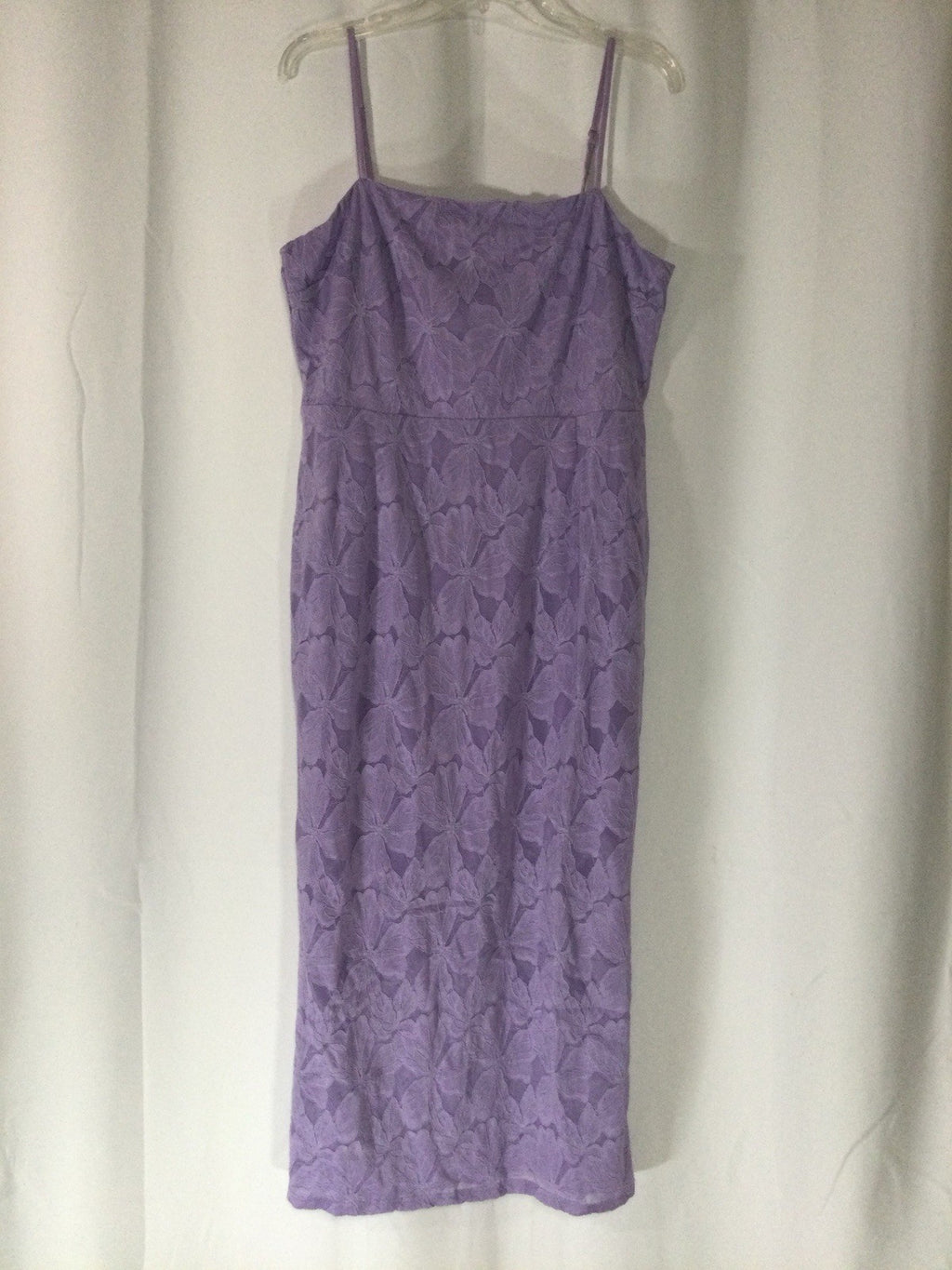 Boohoo Lilac Floral Lace Bodycon Midi Dress US 12 NWT