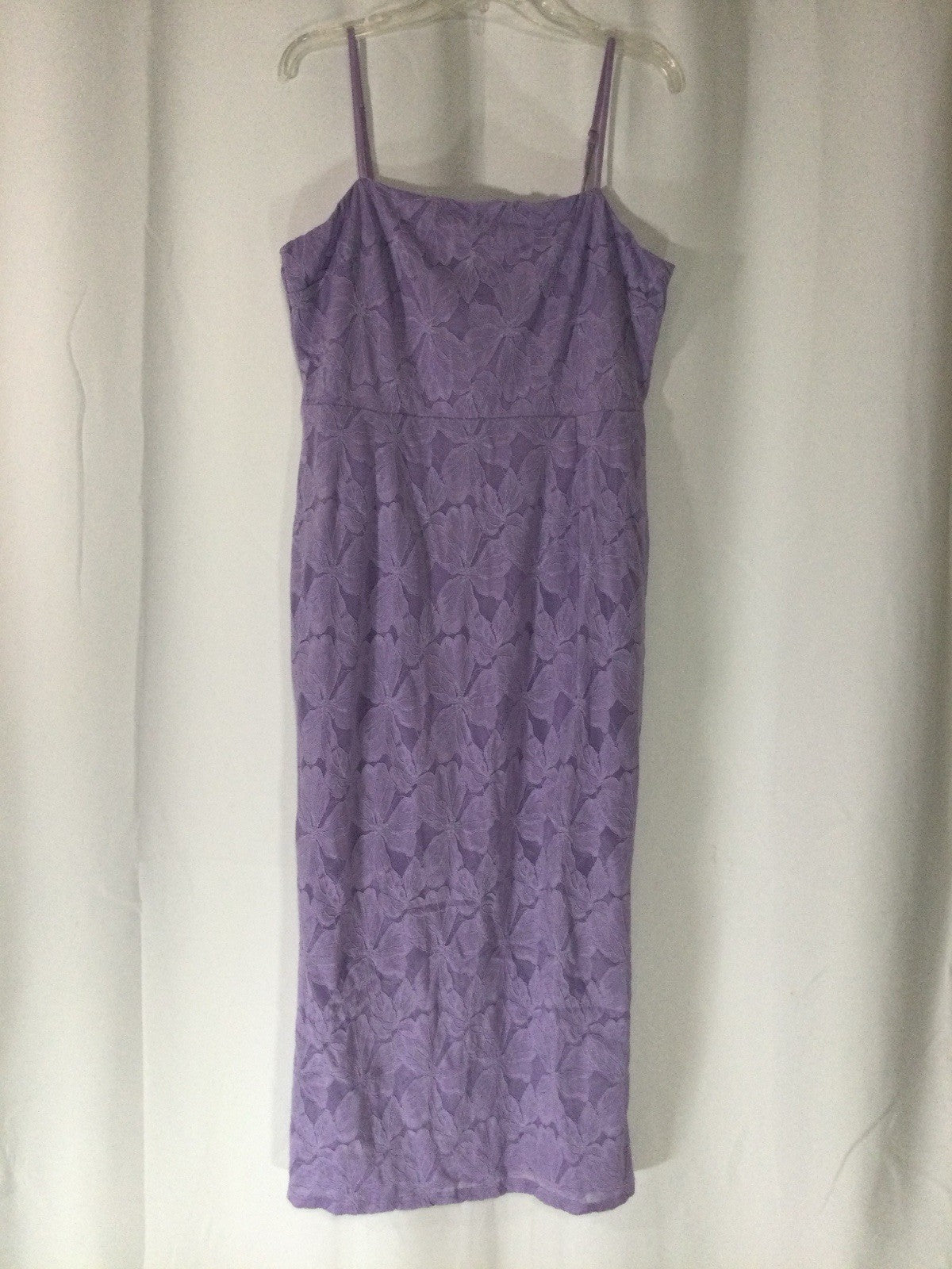 Boohoo Lilac Floral Lace Bodycon Midi Dress US 12 NWT