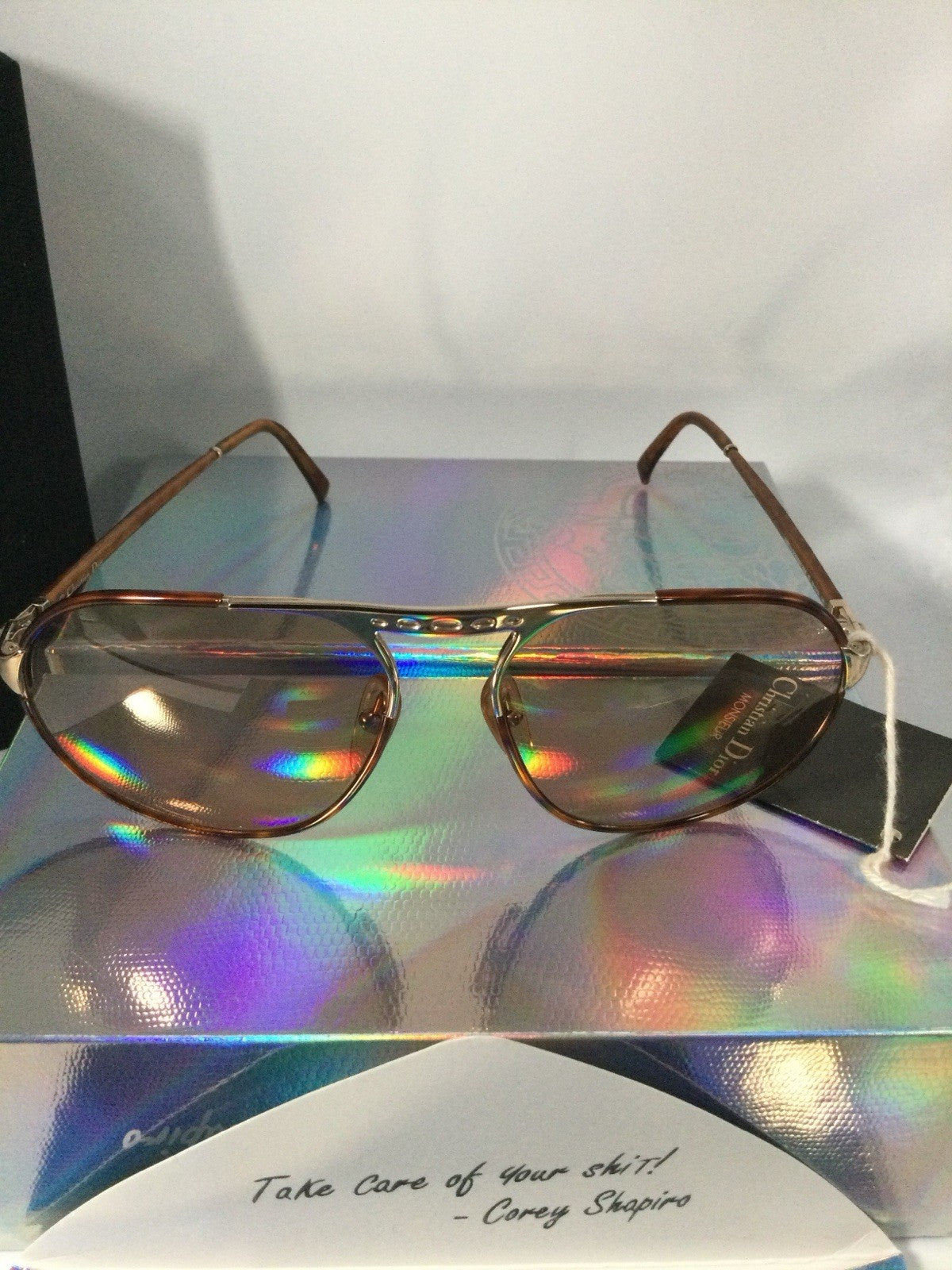 Christian Dior Pilot Sunglasses Brown Metal Brown Lenses 2504