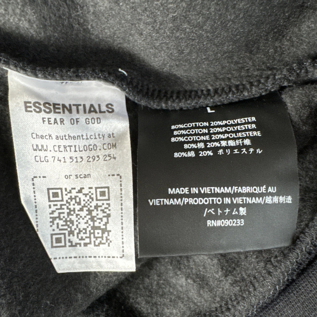 Fear of God Essentials Classic Fit Fleece Zip Hoodie Jet Black L - New With Tags (192AS254780F)