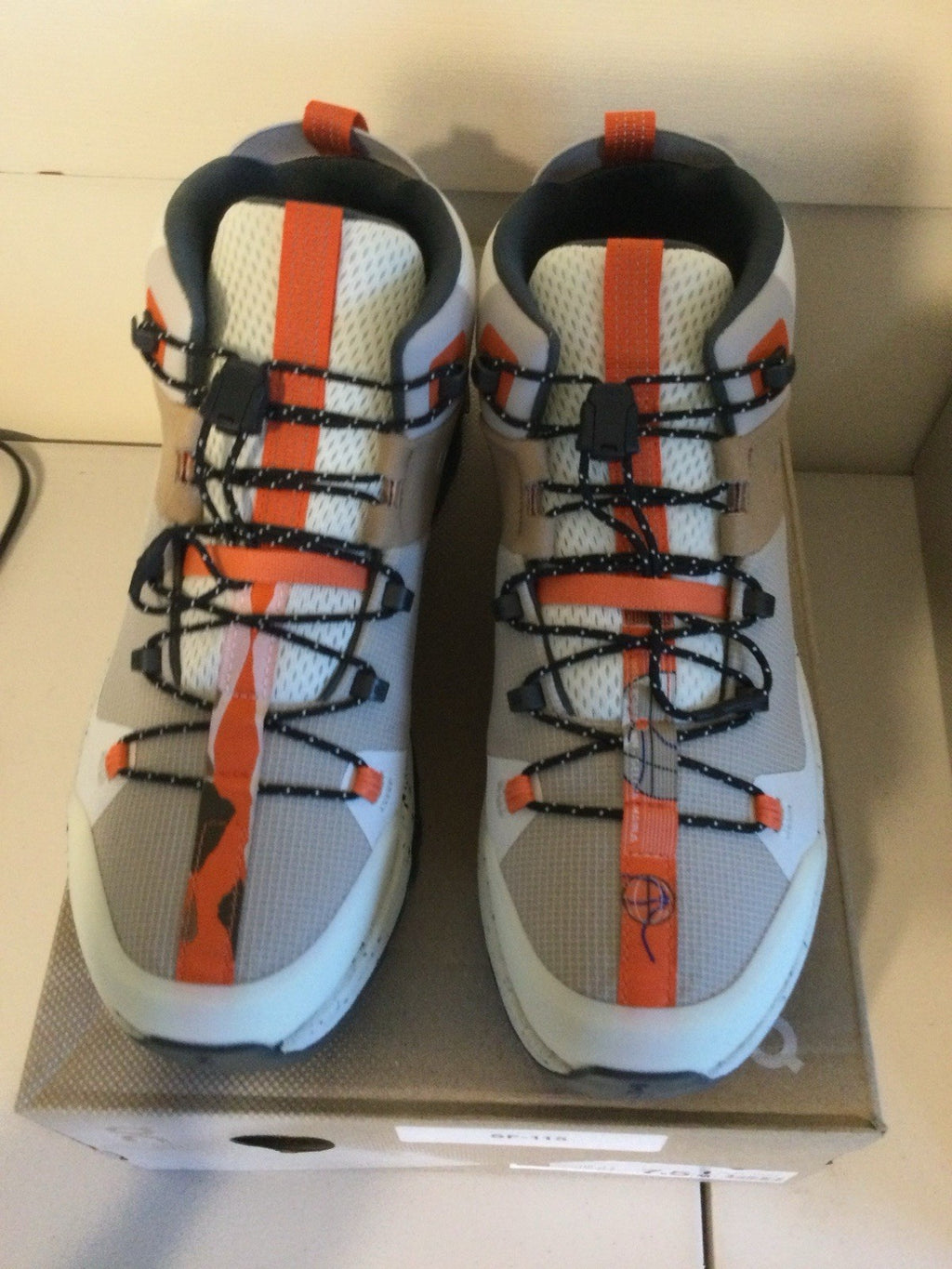 On Running Cloudtrax Mid-Top Hiking Sneaker Chalk/Ivory Orange US 7.5
