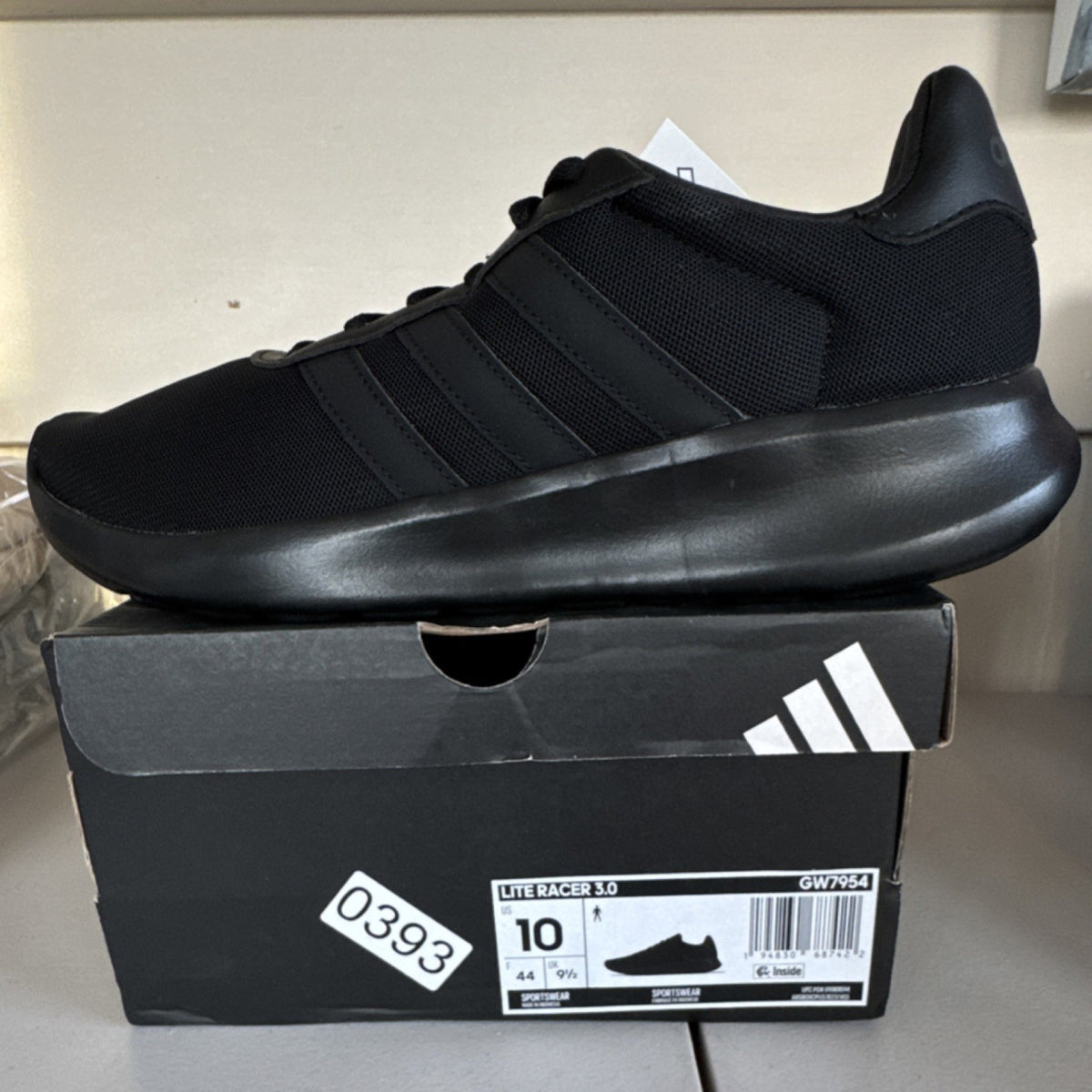 adidas Lite Racer 3.0 GW7954 Mens US 10 Black