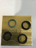 Set of 4 Jade Stone Band Rings Black and Green Sizes 9 and 10
