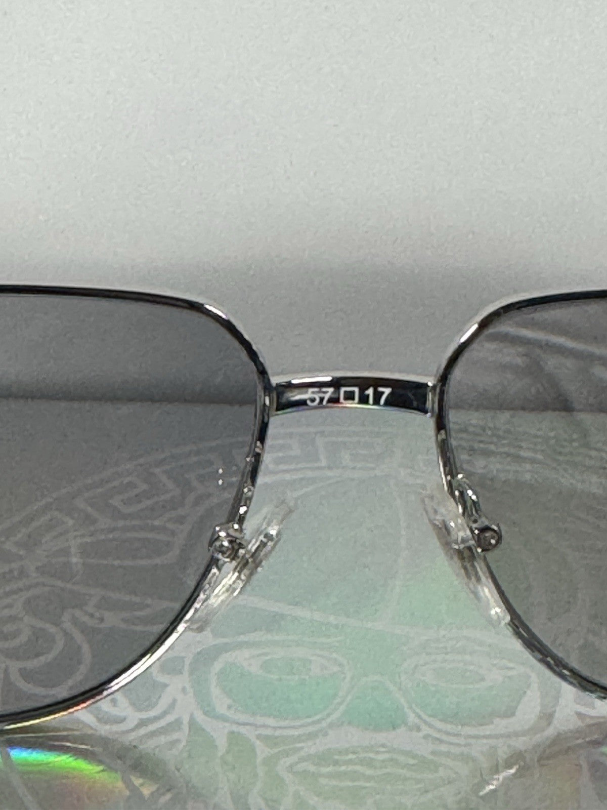 Vintage Frames Company Geometric Sunglasses Silver Metal Gray Gradient