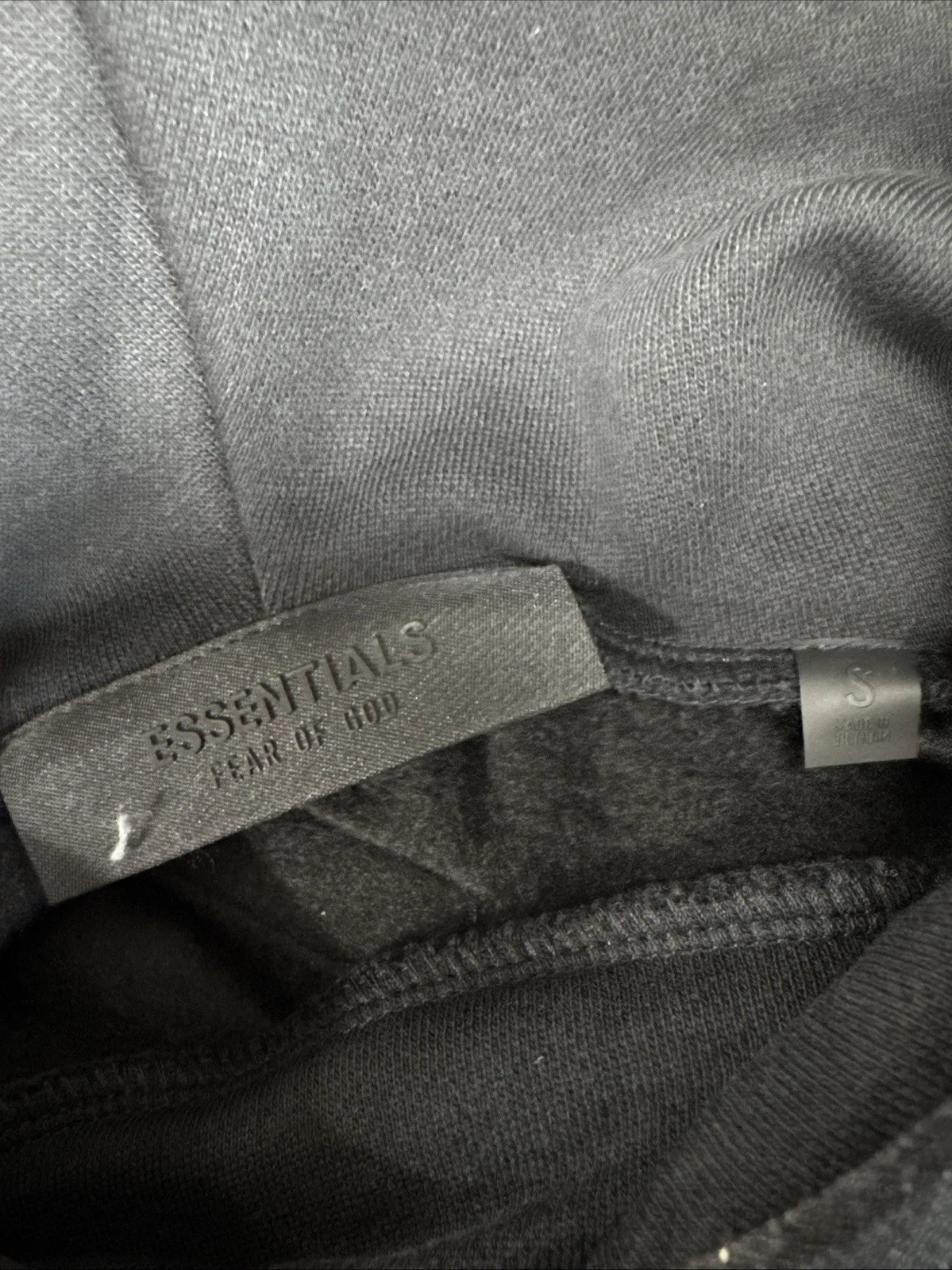Fear of God Essentials Chest Logo Hoodie Jet Black S - New With Tags (192SP242054F)