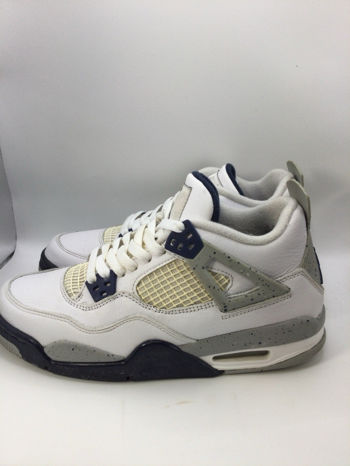 Air Jordan 4 Retro GS White Midnight Navy Kids 6.5