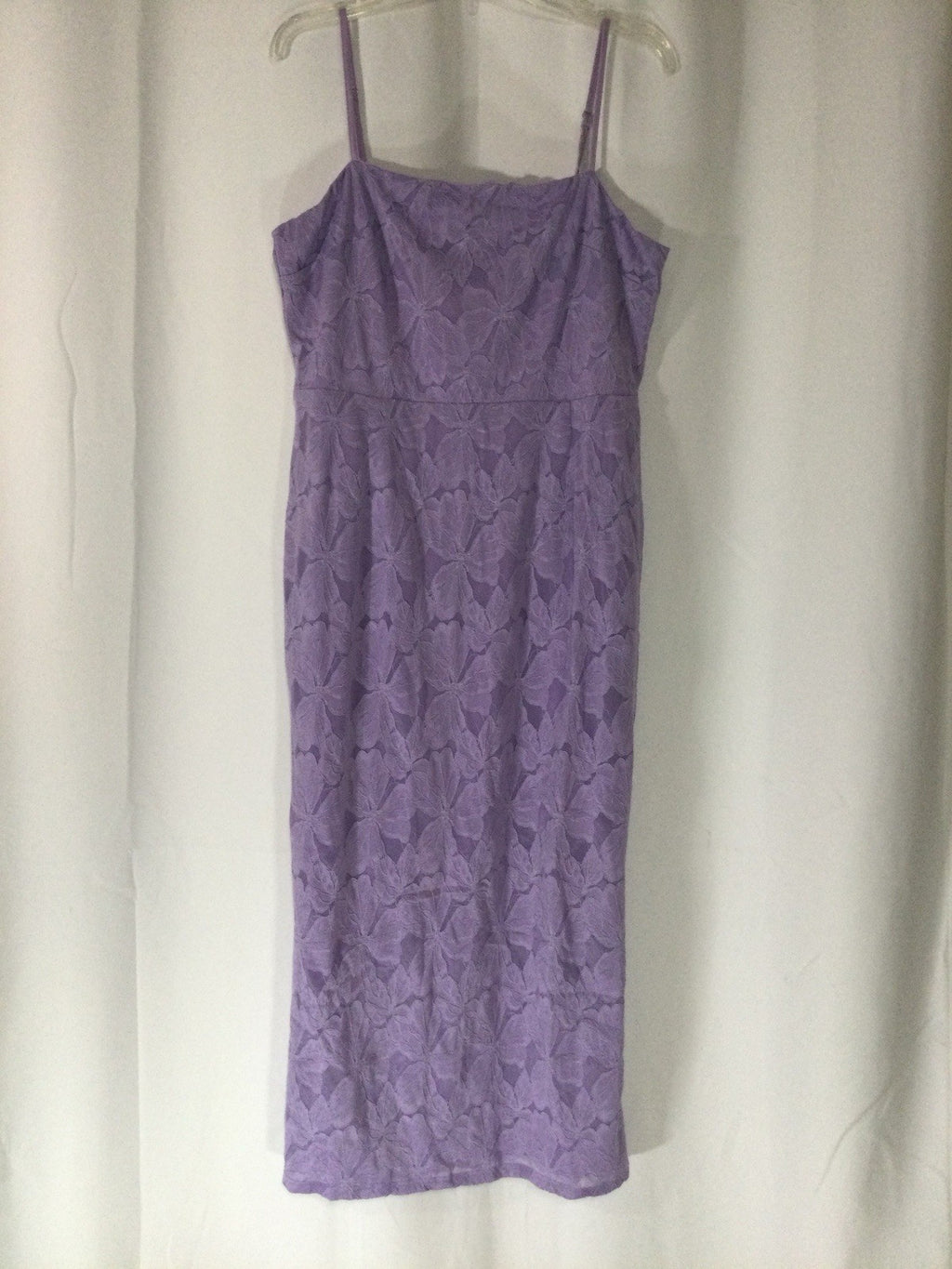 Boohoo Lilac Floral Lace Bodycon Midi Dress US 12 NWT
