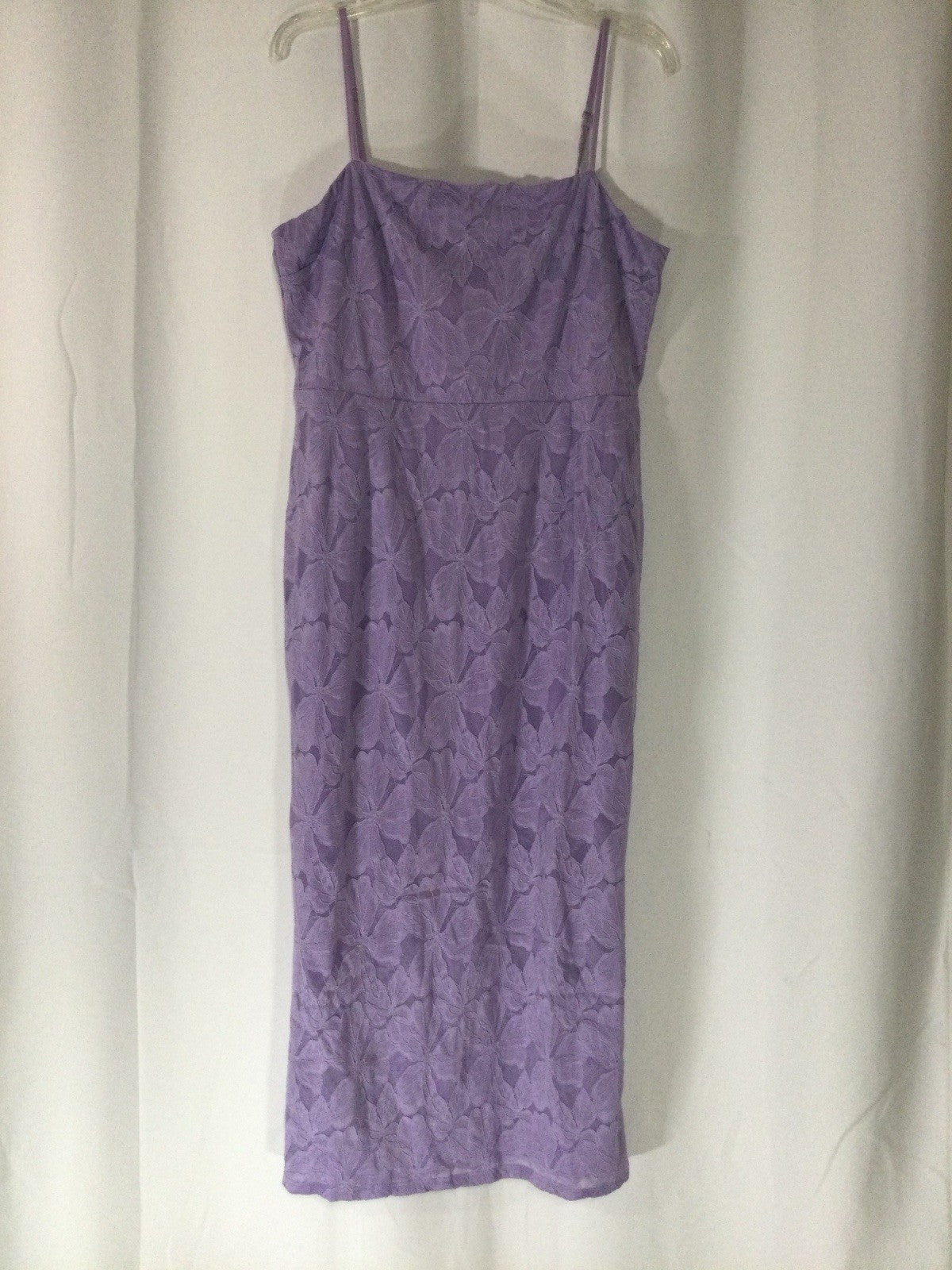 Boohoo Lilac Floral Lace Bodycon Midi Dress US 12 NWT