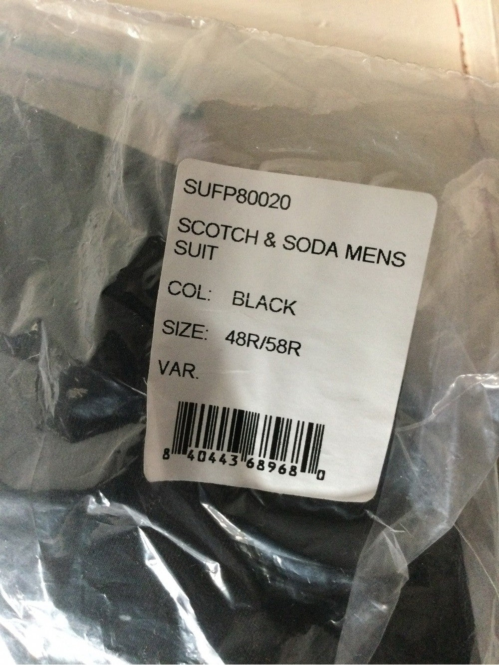 Scotch & Soda Black 2-Piece Suit Mens 48R EU 58R NWT