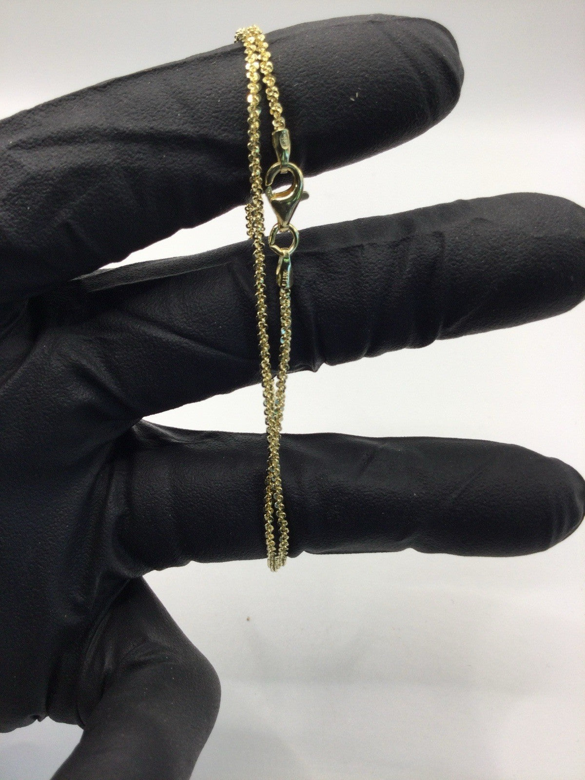 Gold Tone Rope Chain Necklace Lobster Clasp