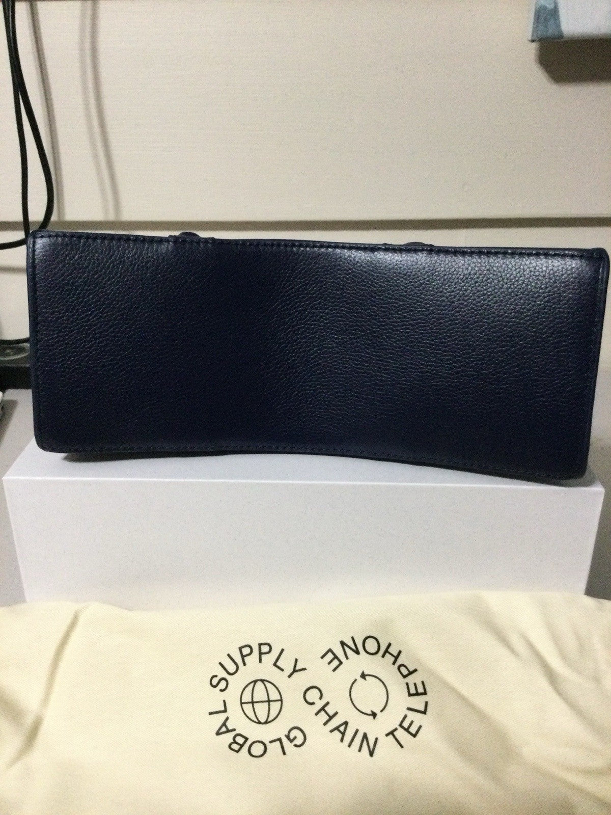 MSCHF GSCT JFK Handbag Navy Pebbled Leather