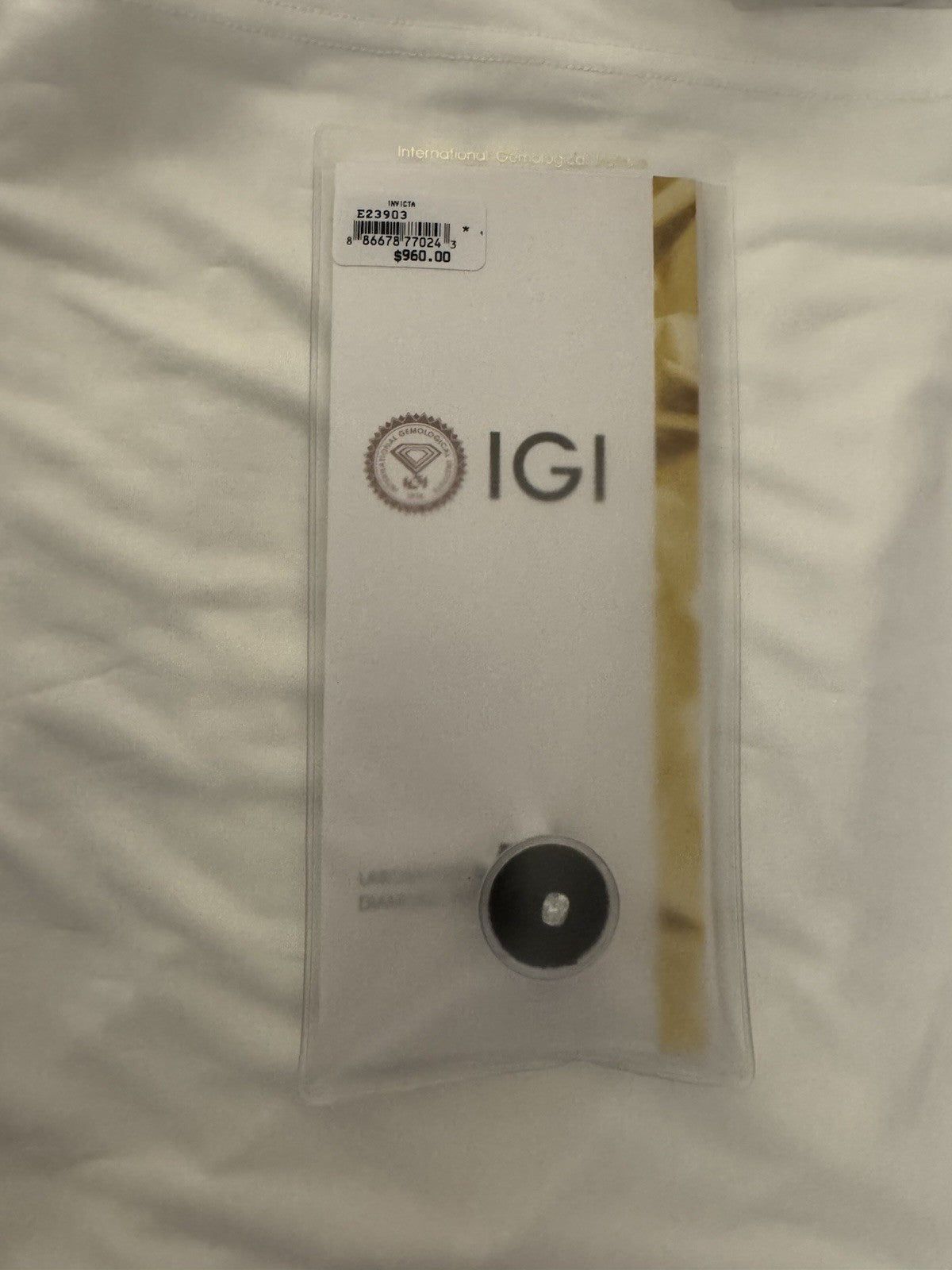 Loose Lab-Grown Diamond 1.07 Ct Cushion D VS1 IGI Certified LG694525322