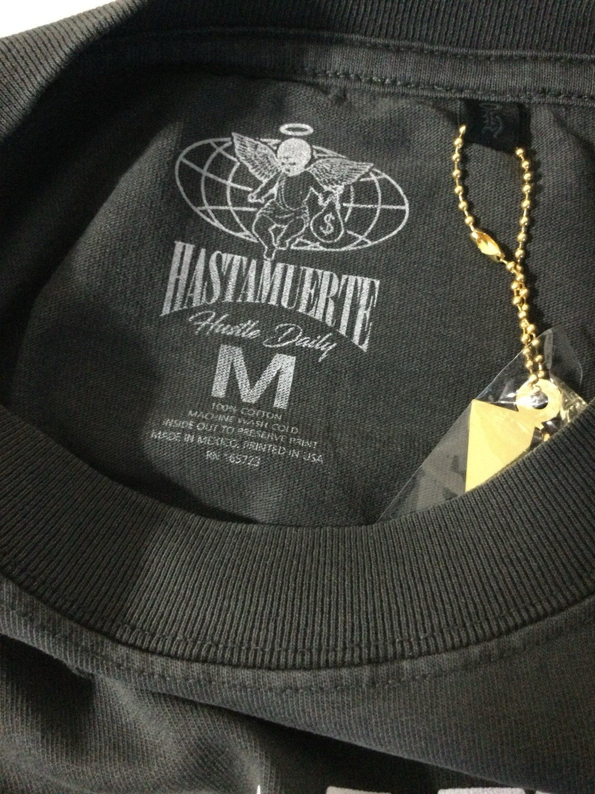HASTAMUERTE Hustle Daily Angel Money Graphic T-Shirt Black Mens M NWT