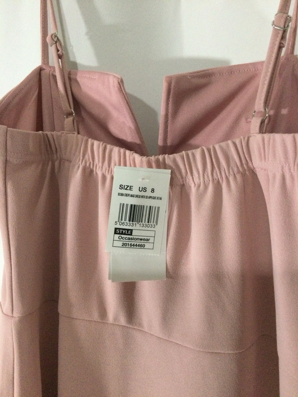 Blush Pink Strappy Scuba Occasion Dress US 8 NWT