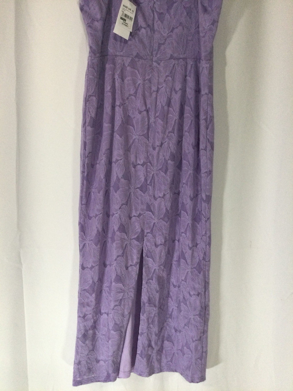Boohoo Lilac Floral Lace Bodycon Midi Dress US 12 NWT