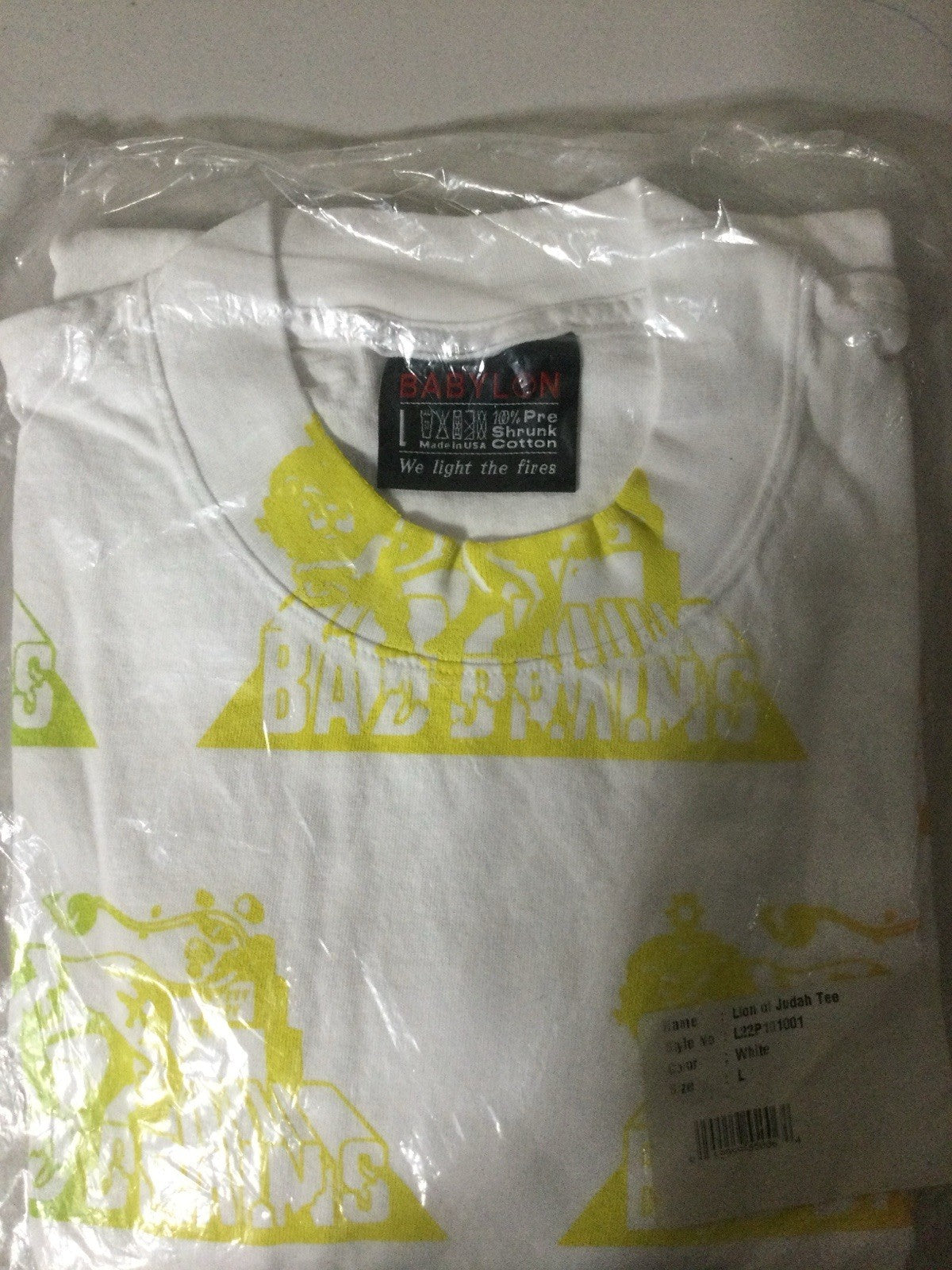 Babylon Lion of Judah Graphic T-Shirt White Mens L