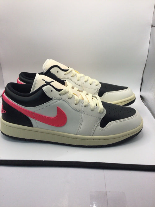 Air Jordan 1 Low Black White Pink Leather Mens US 8.5