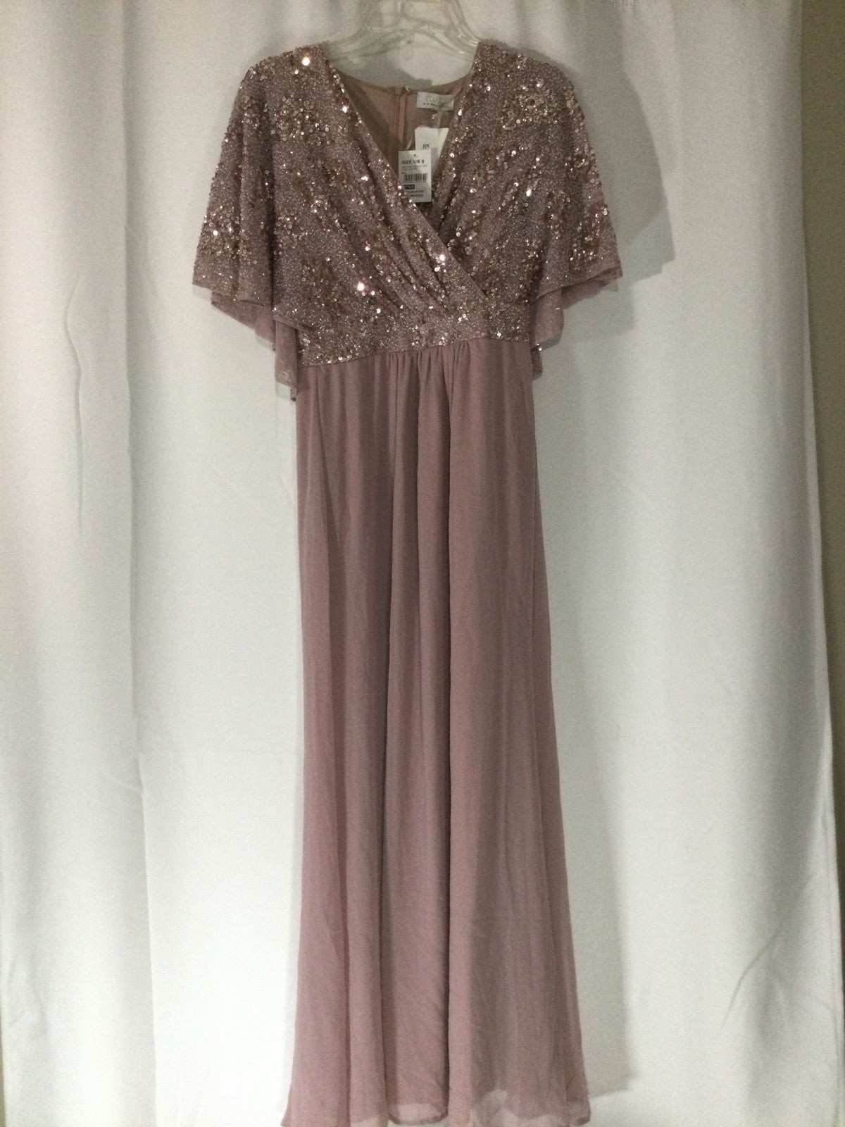 Quiz Pale Pink Sequin Occasion Dress US 8 NWT
