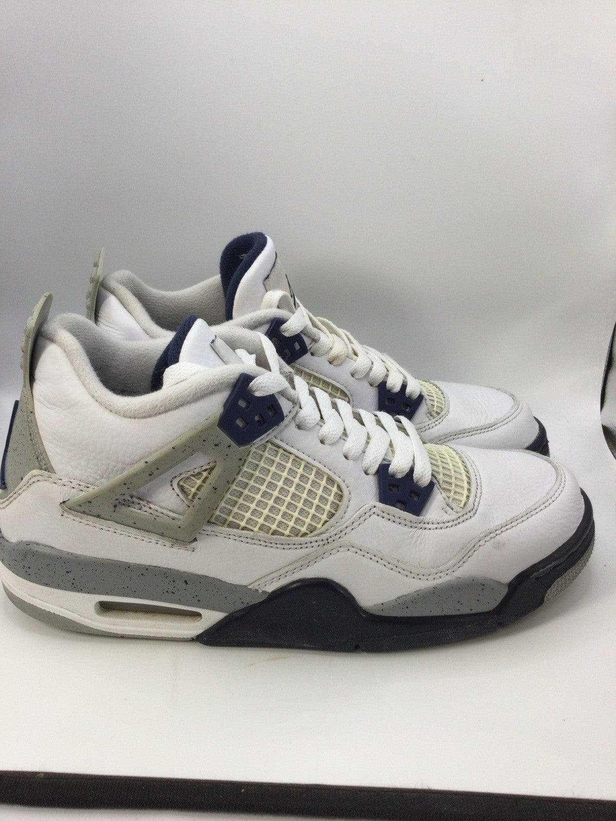 Air Jordan 4 Retro GS White Midnight Navy Kids 6.5