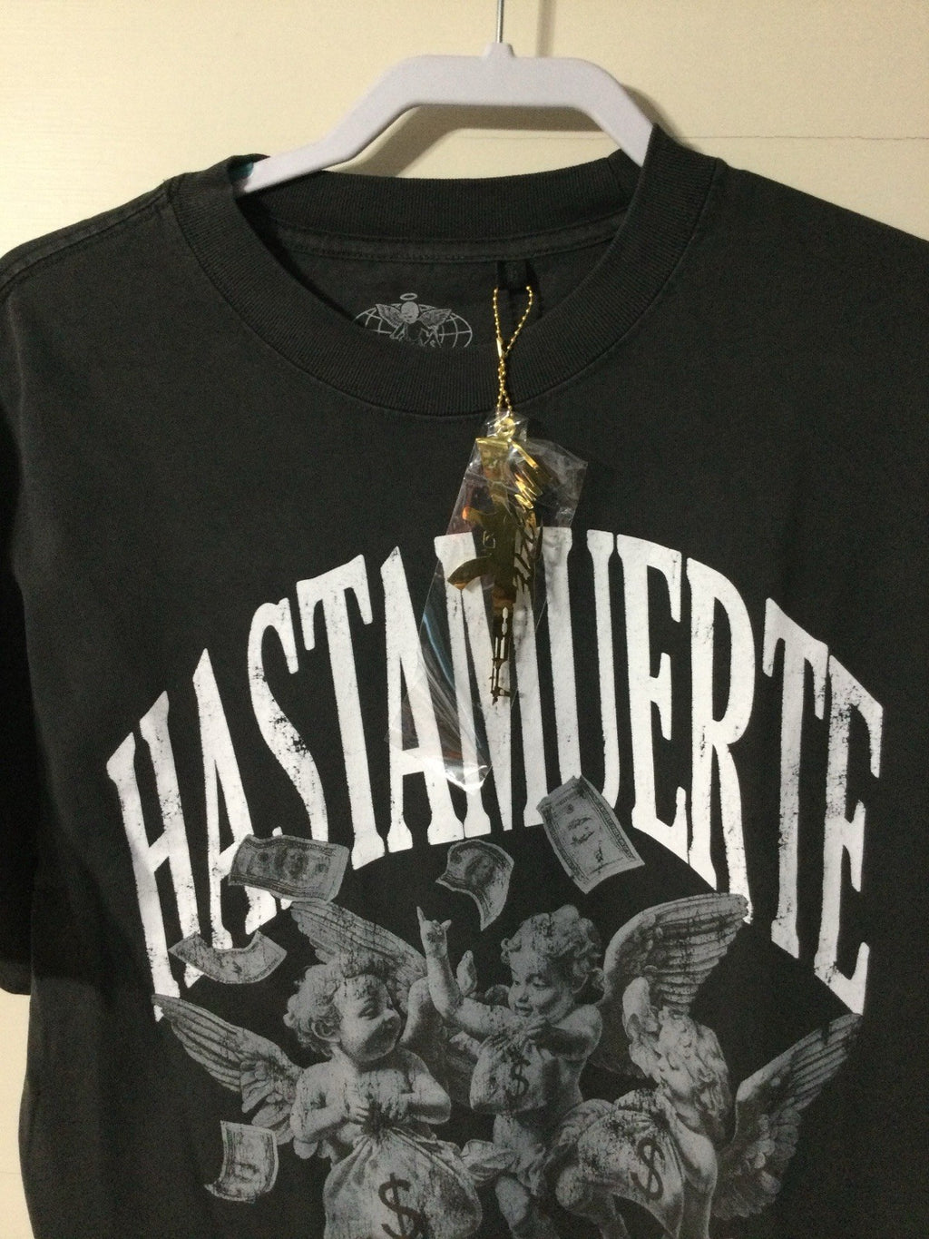 HASTAMUERTE Hustle Daily Angel Money Graphic T-Shirt Black Mens M NWT