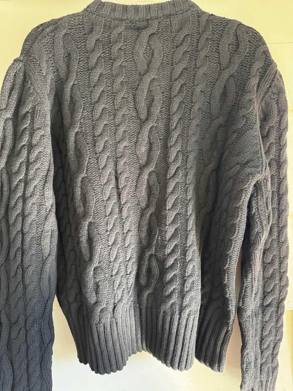Telfar Cable Knit Thumbhole Sweater Black Logo M/L NWT