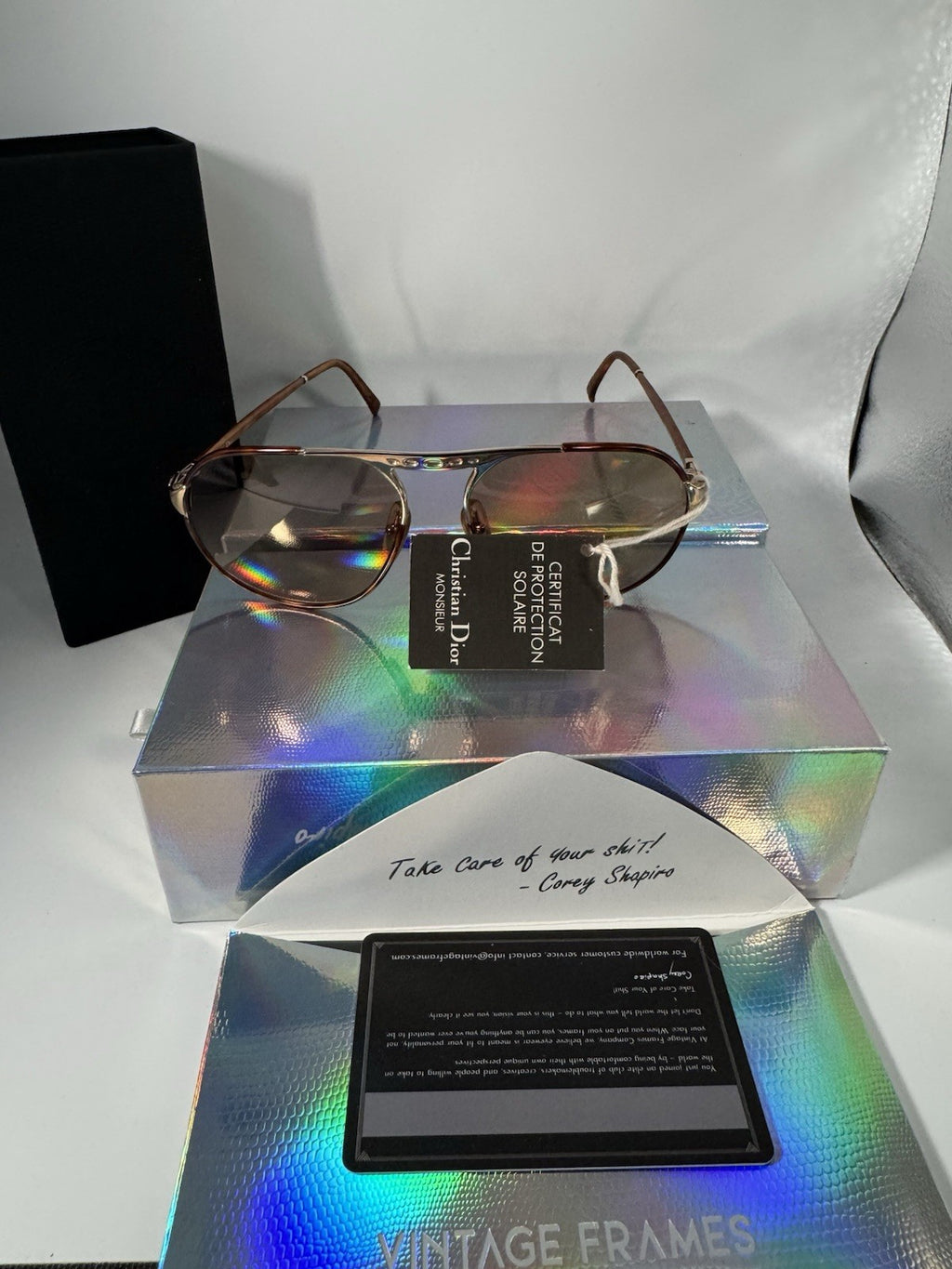 Christian Dior Pilot Sunglasses Brown Metal Brown Lenses 2504